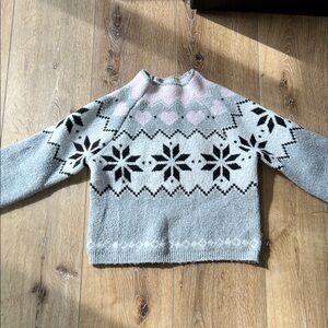 Cropped fair isle sweater